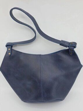 Portland Leather Goods Small Kangaroo Bag Cowboy Blue Leather Shoulder Bag